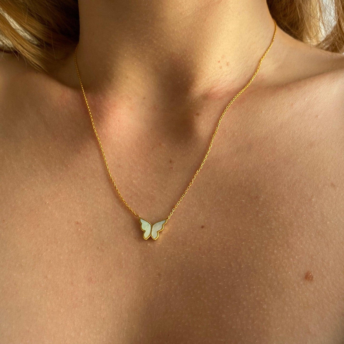18K Indigo Butterfly Pendant Necklace