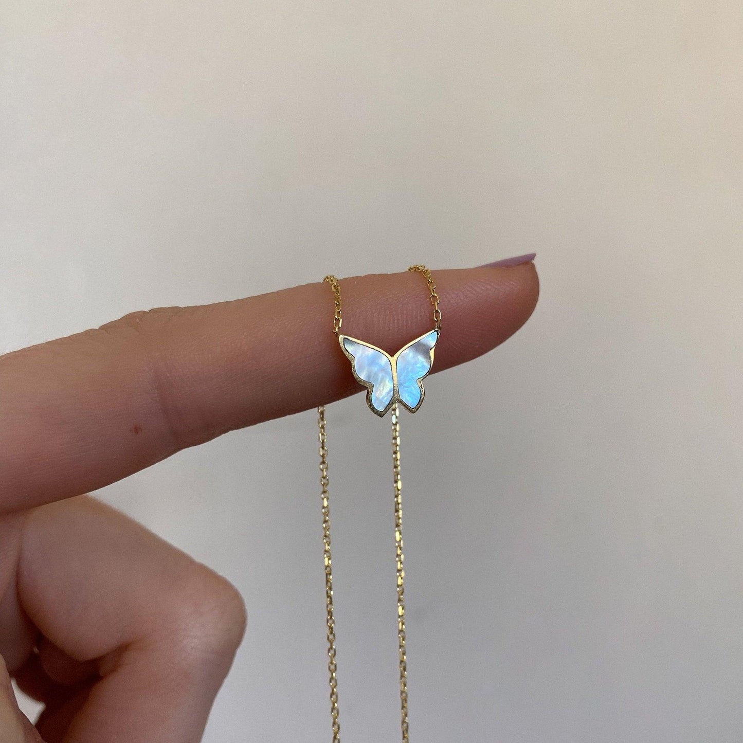18K Indigo Butterfly Pendant Necklace