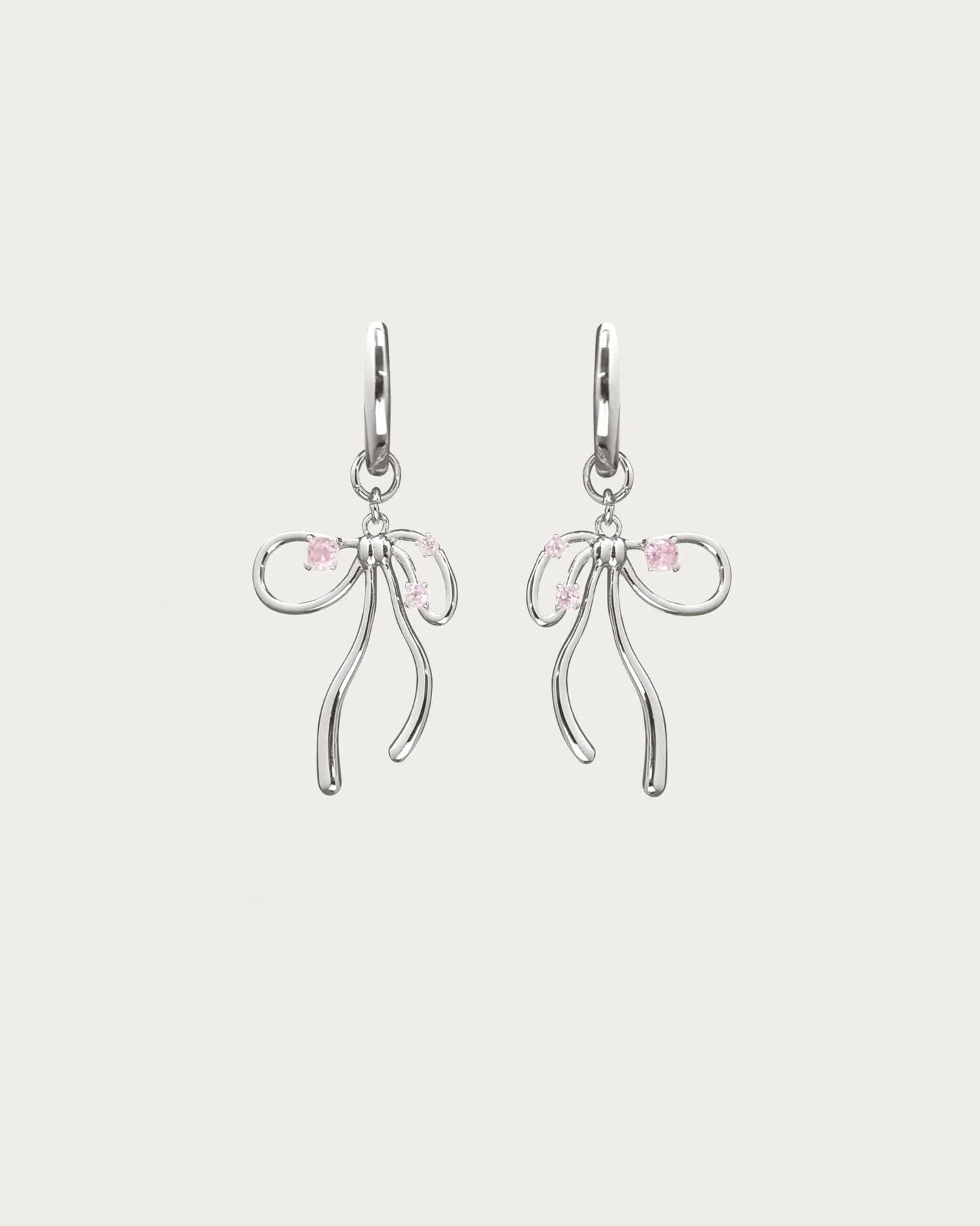 Plot Twist Earrings in Pink Silver