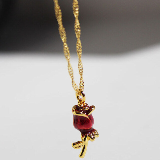 Bordeaux Rose Necklace