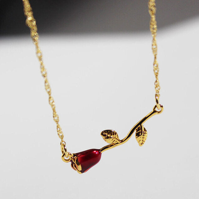 Bordeaux Rose Necklace