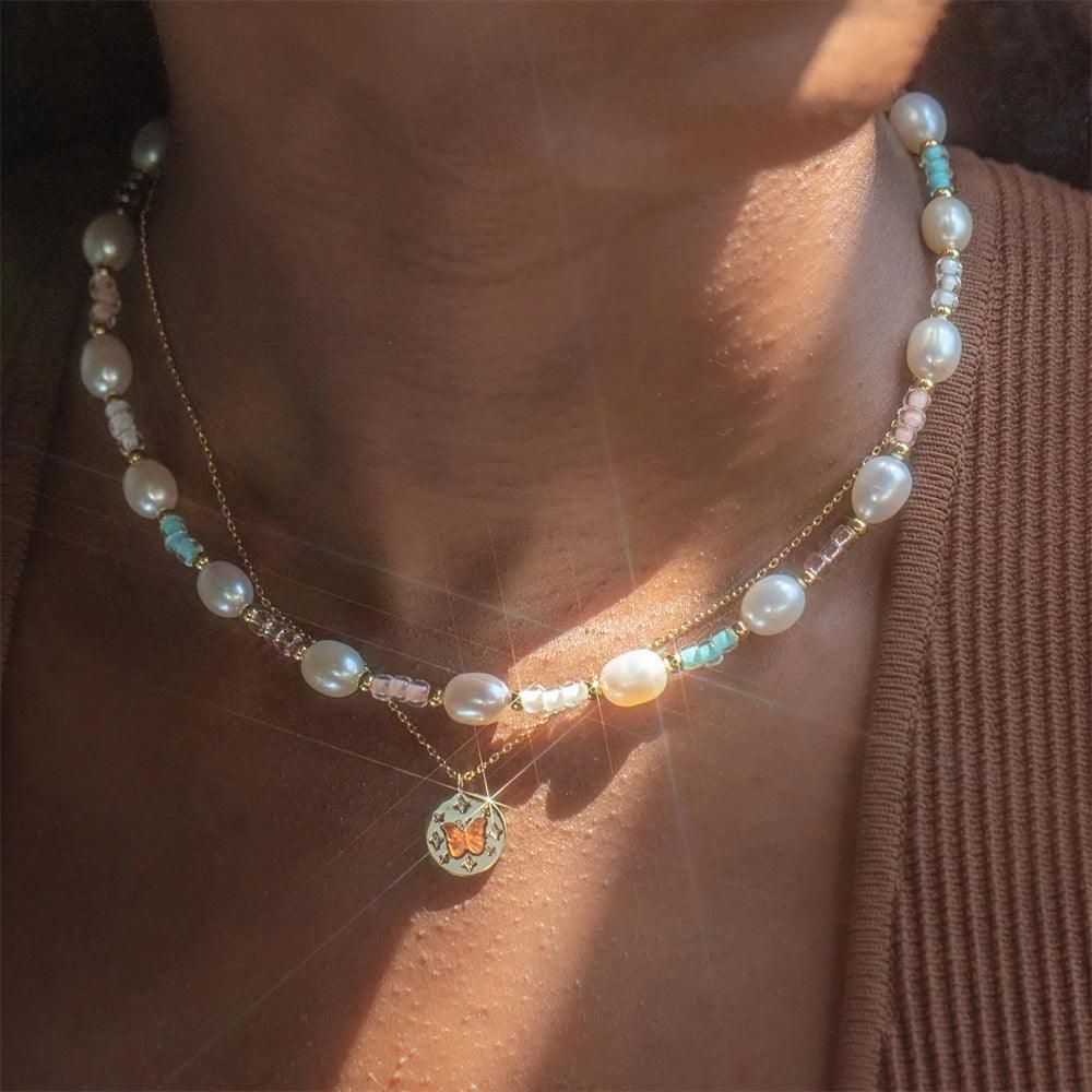 Butterfly Disc Necklace