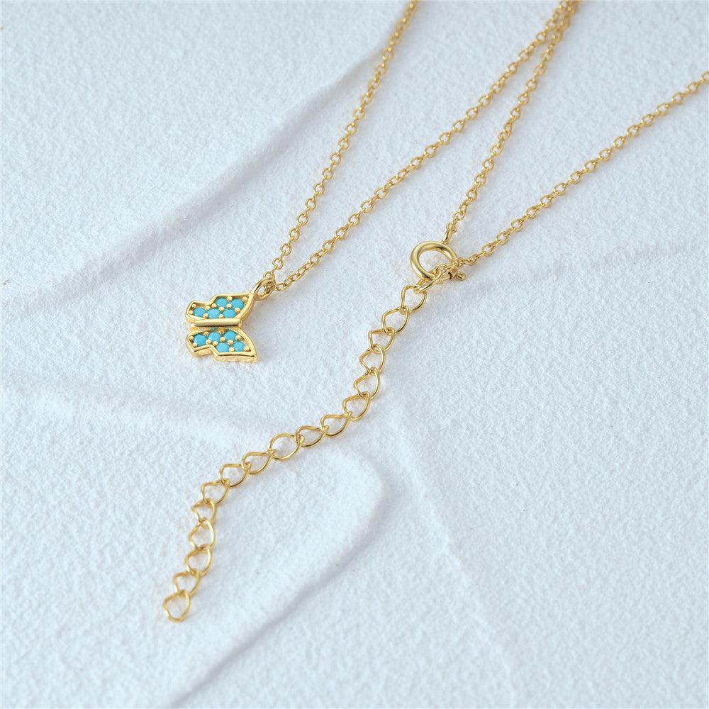 Dainty Turquoise Butterfly Necklace