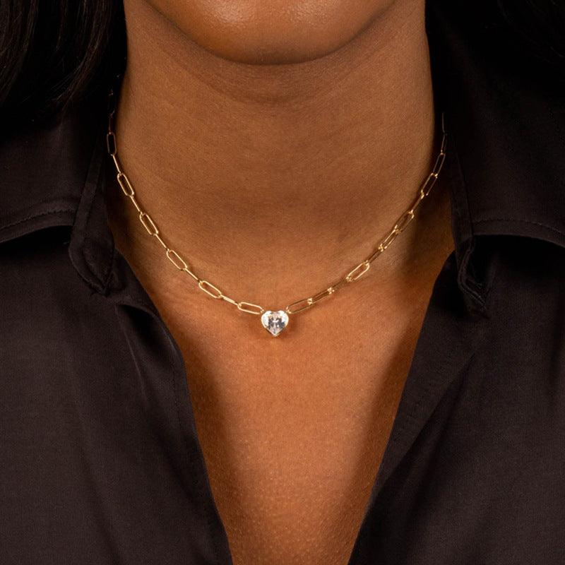 Heart Paper Clip Necklace