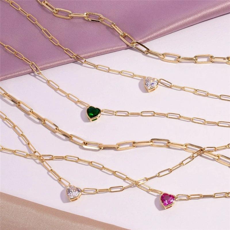 Heart Paper Clip Necklace