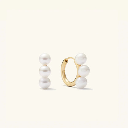 Pearl Triple Hoops