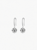 Yara round cut moissanite hook drop earrings in S925 sterling silver, alternate view 3