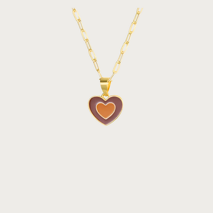 Espresso Heart Necklace