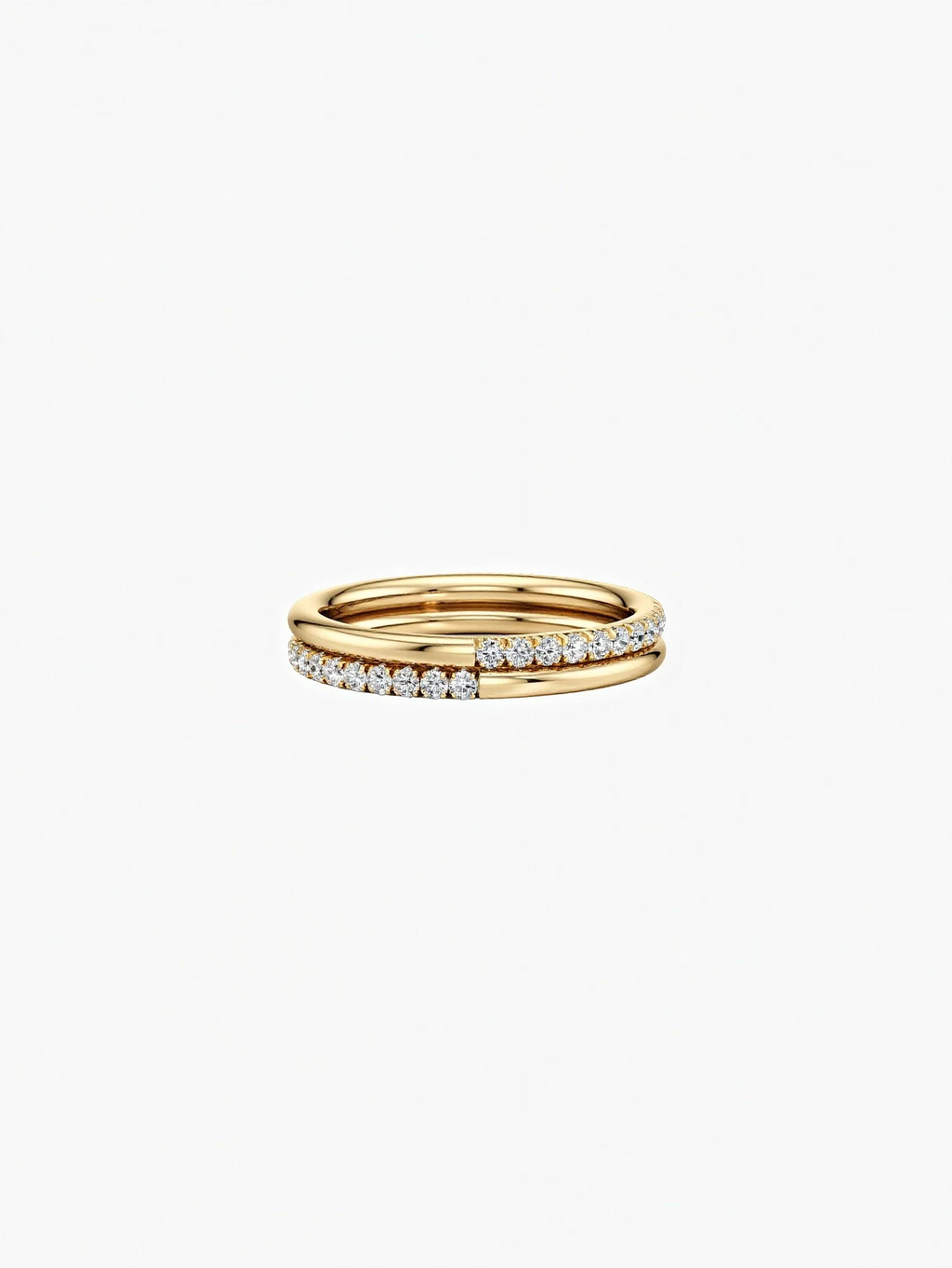 Delara interlocking pavé moissanite ring in S925 sterling silver