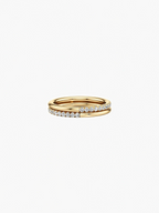 Delara interlocking pavé moissanite ring in S925 sterling silver