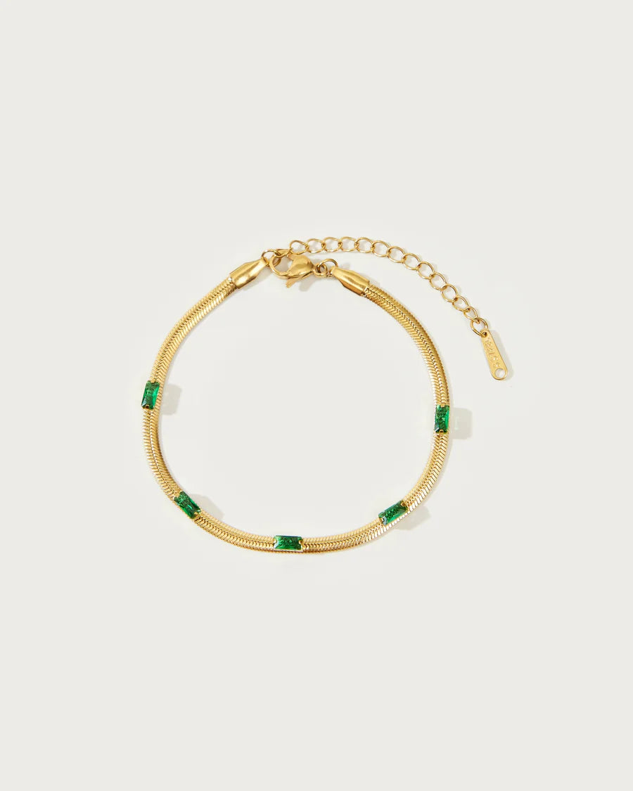 Emerald Herringbone Bracelet