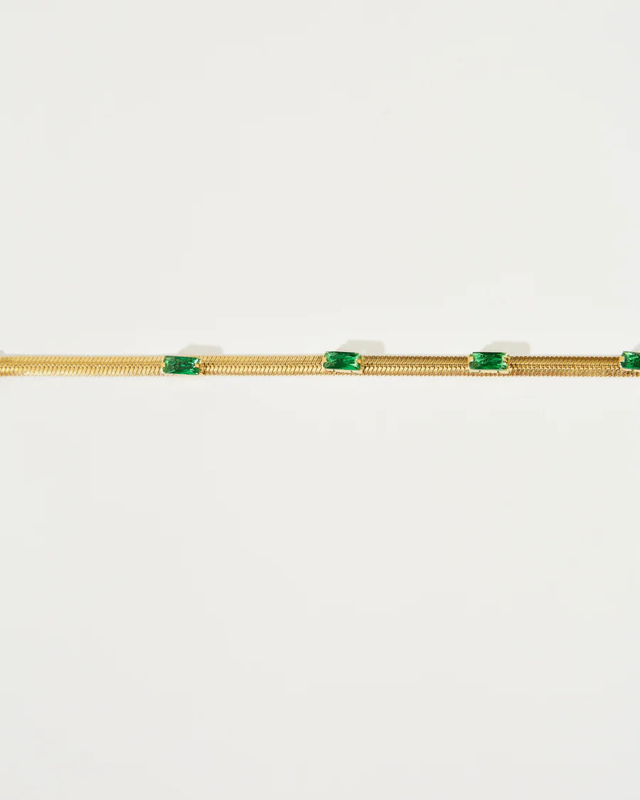 Emerald Herringbone Bracelet