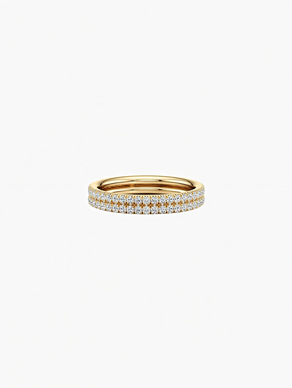 Corinne double row pavé moissanite band ring in S925 sterling silver