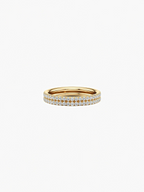 Corinne double row pavé moissanite band ring in S925 sterling silver