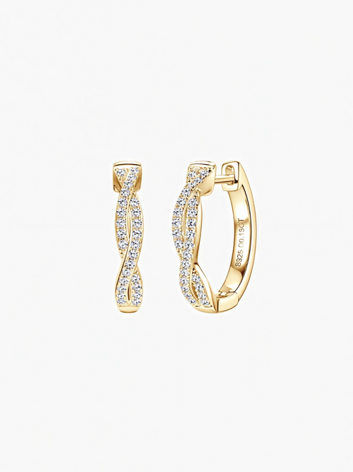 Inez moissanite hoop earrings in S925 sterling silver