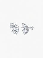 Lior stacked pear and round cut moissanite toi et moi studs in S925 sterling silver, alternate view 4