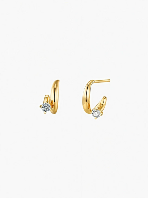 Aris moissanite ear crawler stud earrings in S925 sterling silver