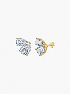 Lior stacked pear and round cut moissanite toi et moi studs in S925 sterling silver