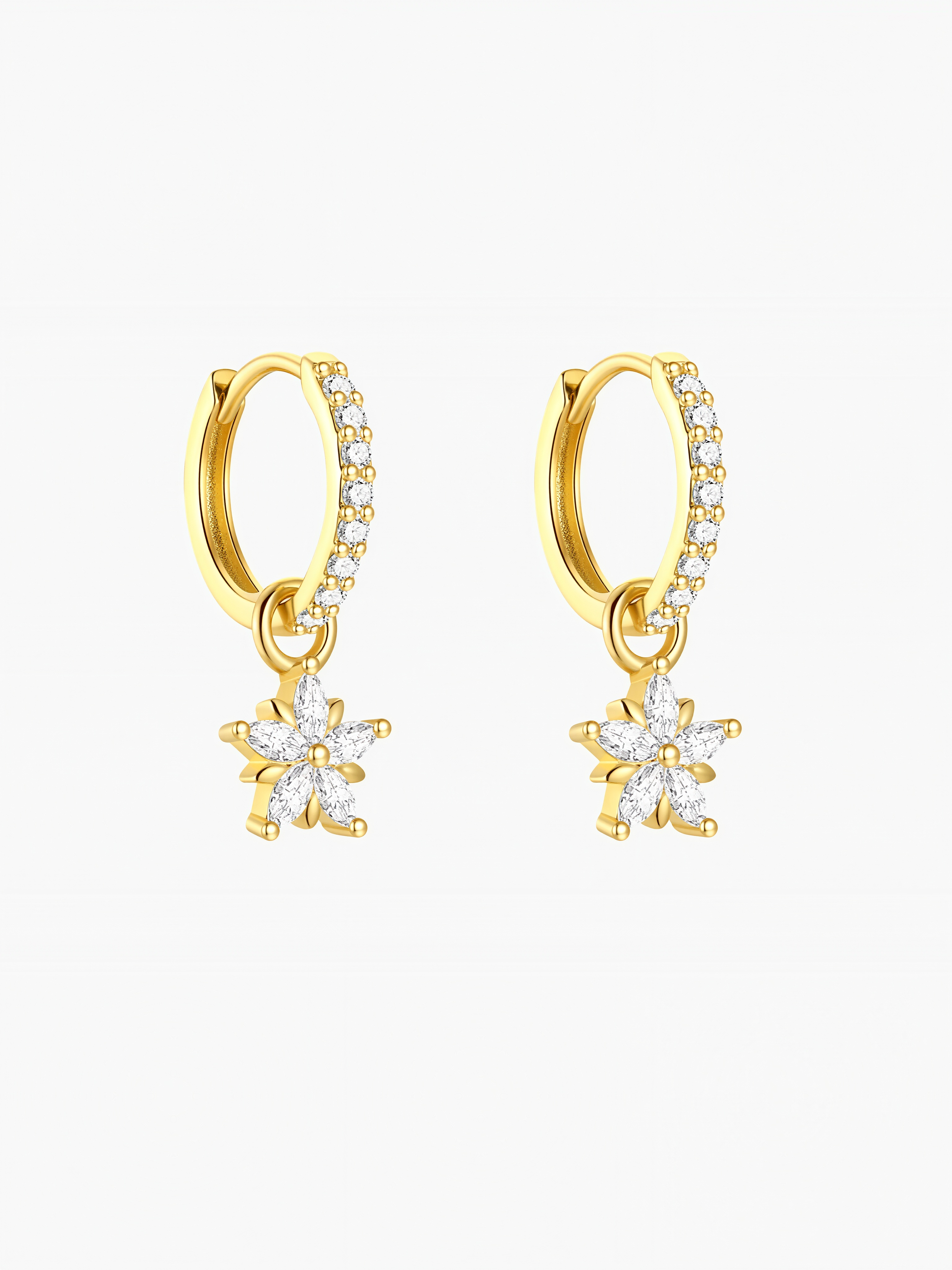 Snow Petal Hoops