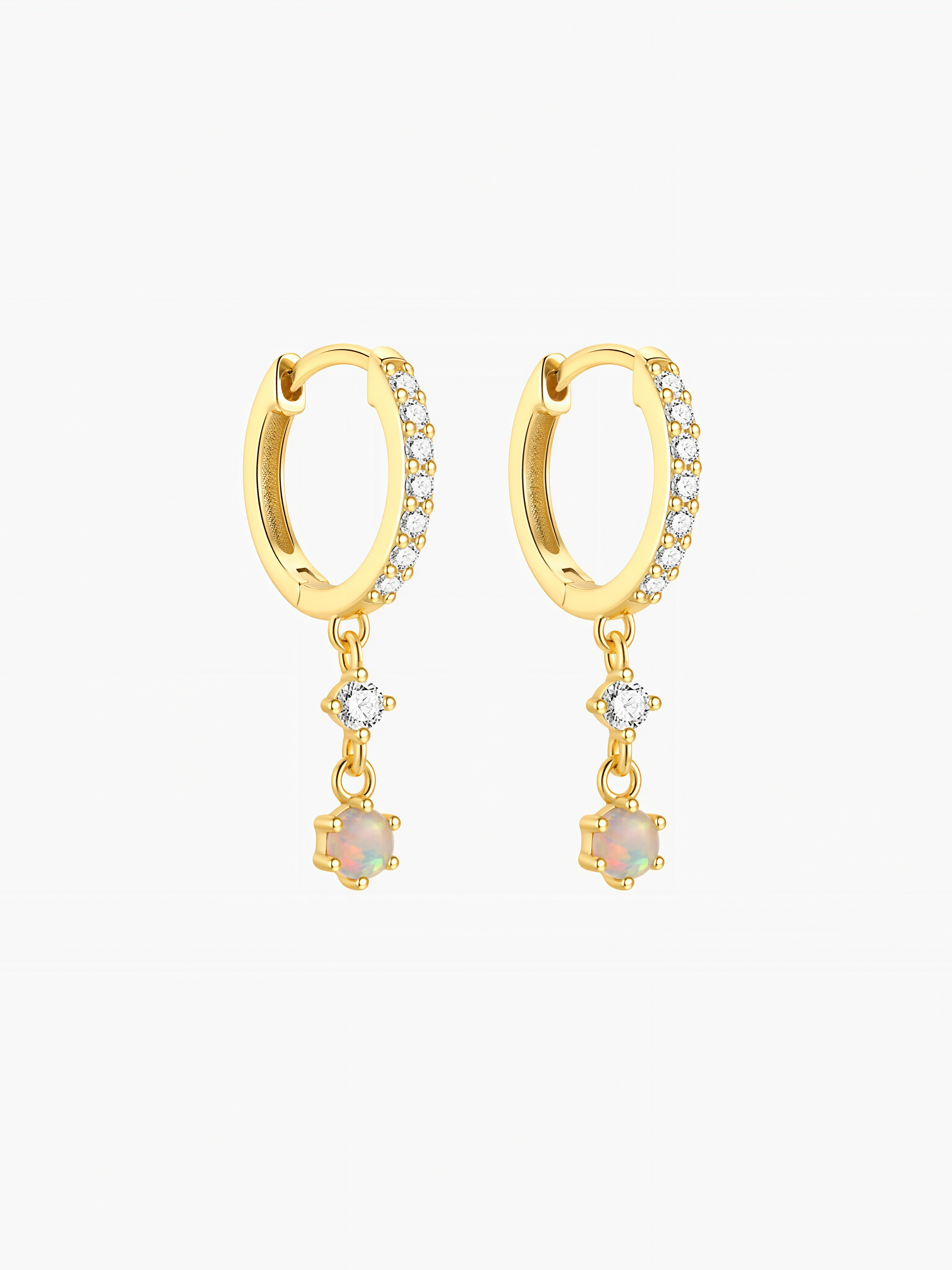 Opal Drip Hoops