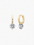Nia round cut moissanite drop huggie earrings in S925 sterling silver