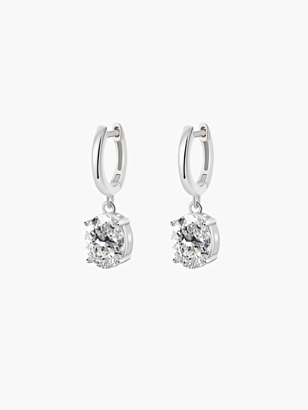 Nori linear moissanite drop earrings in S925 sterling silver, alternate view 3