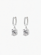 Nori linear moissanite drop earrings in S925 sterling silver, alternate view 3