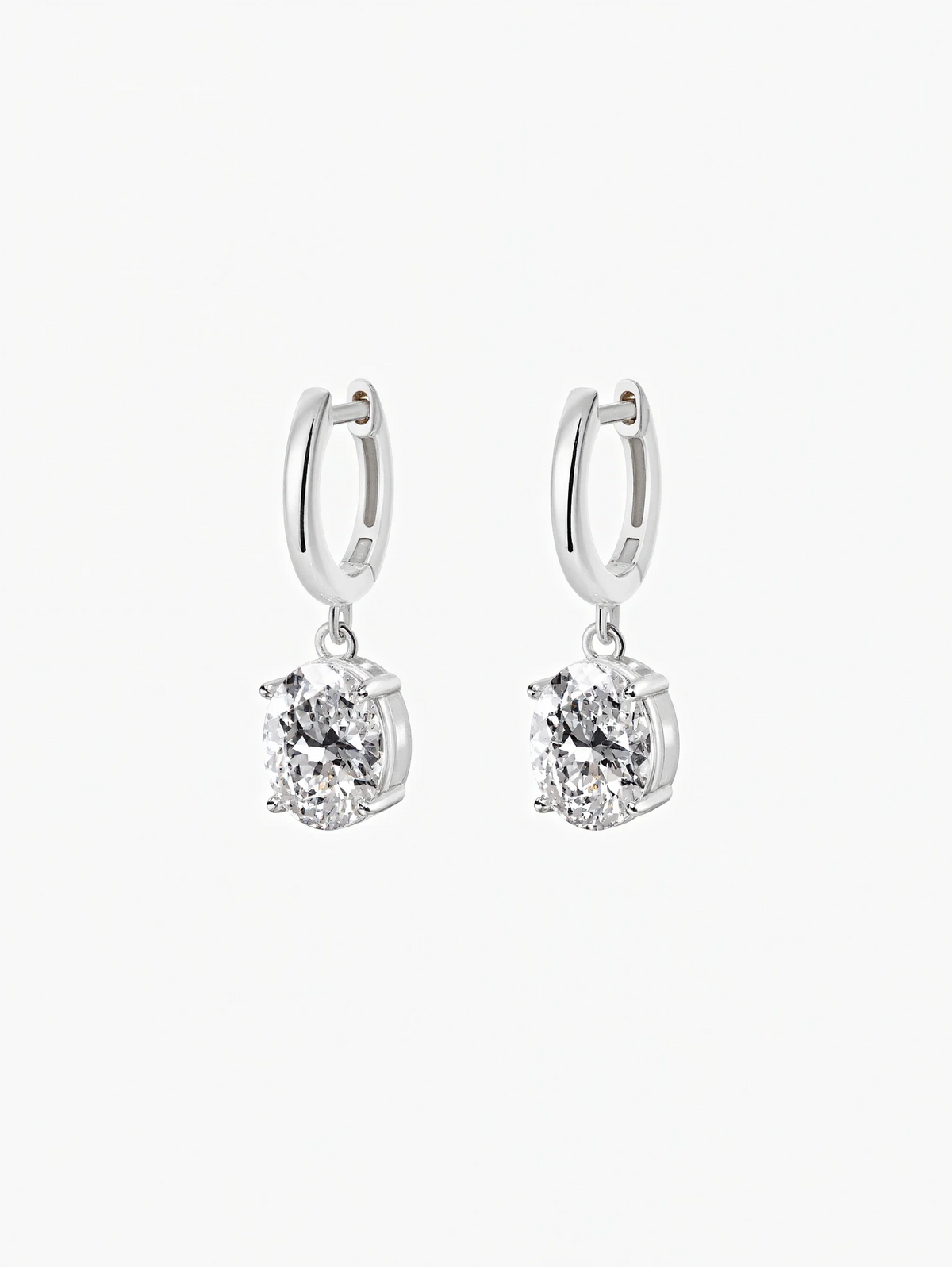 Nori linear moissanite drop earrings in S925 sterling silver, alternate view 3