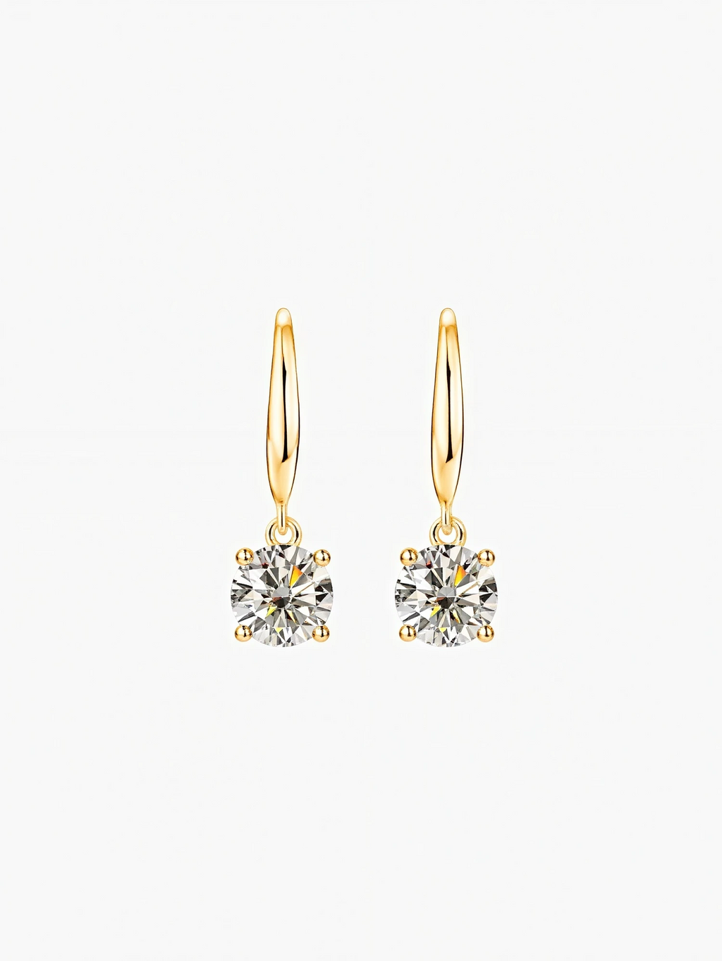 Aela round cut moissanite drop earrings in S925 sterling silver