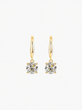 Aela round cut moissanite drop earrings in S925 sterling silver
