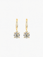 Aela round cut moissanite drop earrings in S925 sterling silver