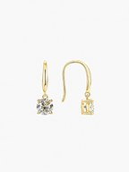 Aela round cut moissanite drop earrings in S925 sterling silver, alternate view 3