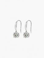 Aela round cut moissanite drop earrings in S925 sterling silver, alternate view 4