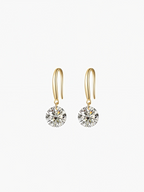 Yara round cut moissanite hook drop earrings in S925 sterling silver