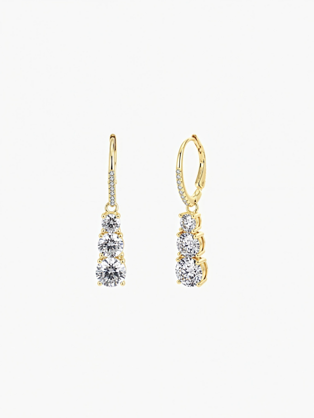 Margaux long moissanite drop earrings in S925 sterling silver