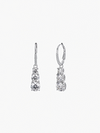 Margaux long moissanite drop earrings in S925 sterling silver, alternate view 4