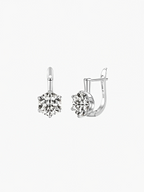 Auri round cut moissanite huggie earrings in S925 sterling silver, alternate view 4