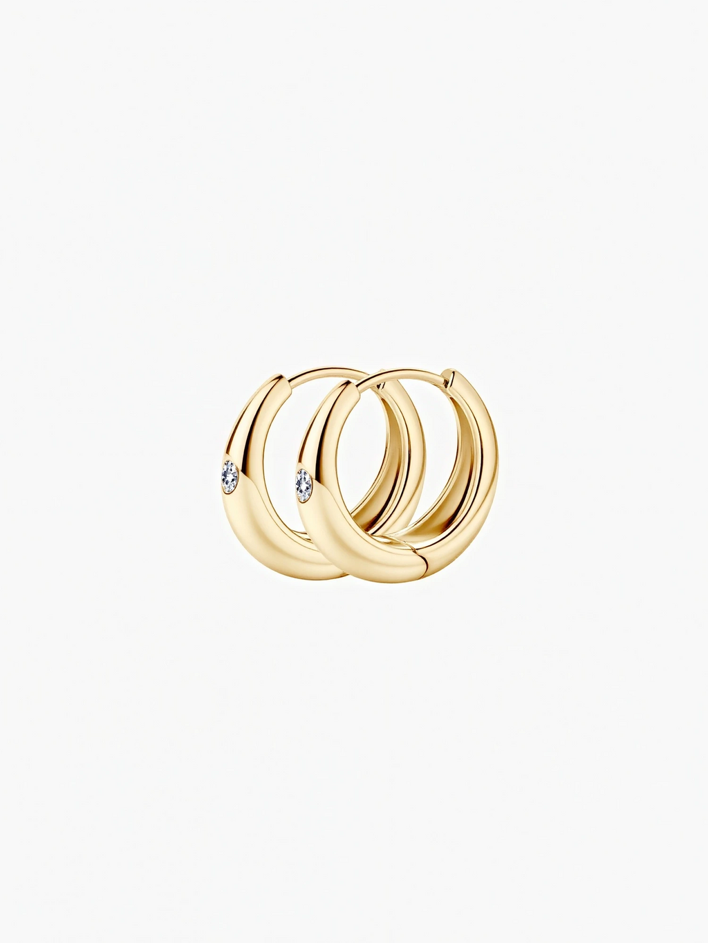 Ema pavé moissanite huggie hoop earrings in S925 sterling silver
