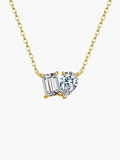 Amelia emerald and pear cut moissanite necklace in S925 sterling silver, alternate view 6