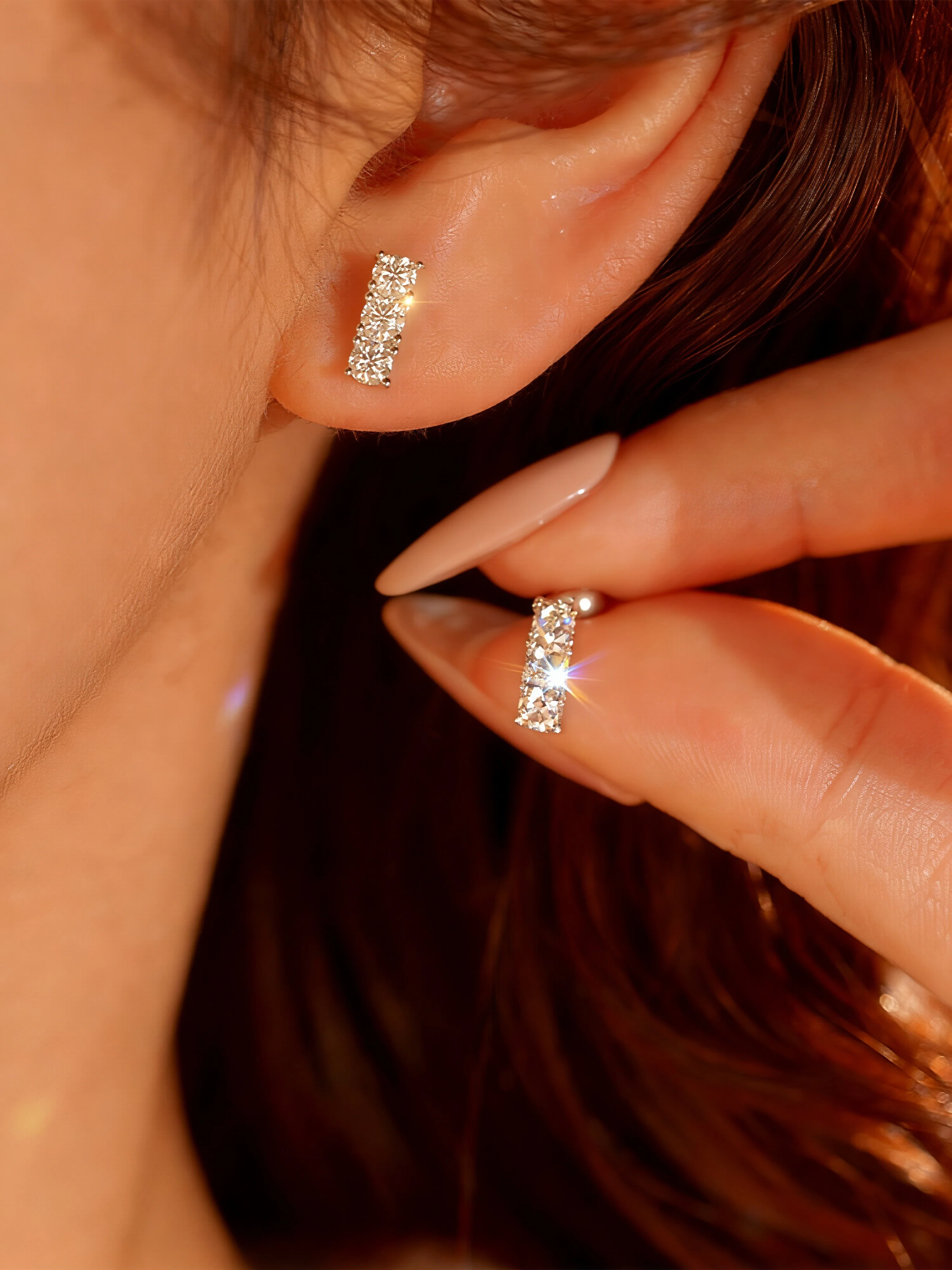 One Way Moissanite Studs