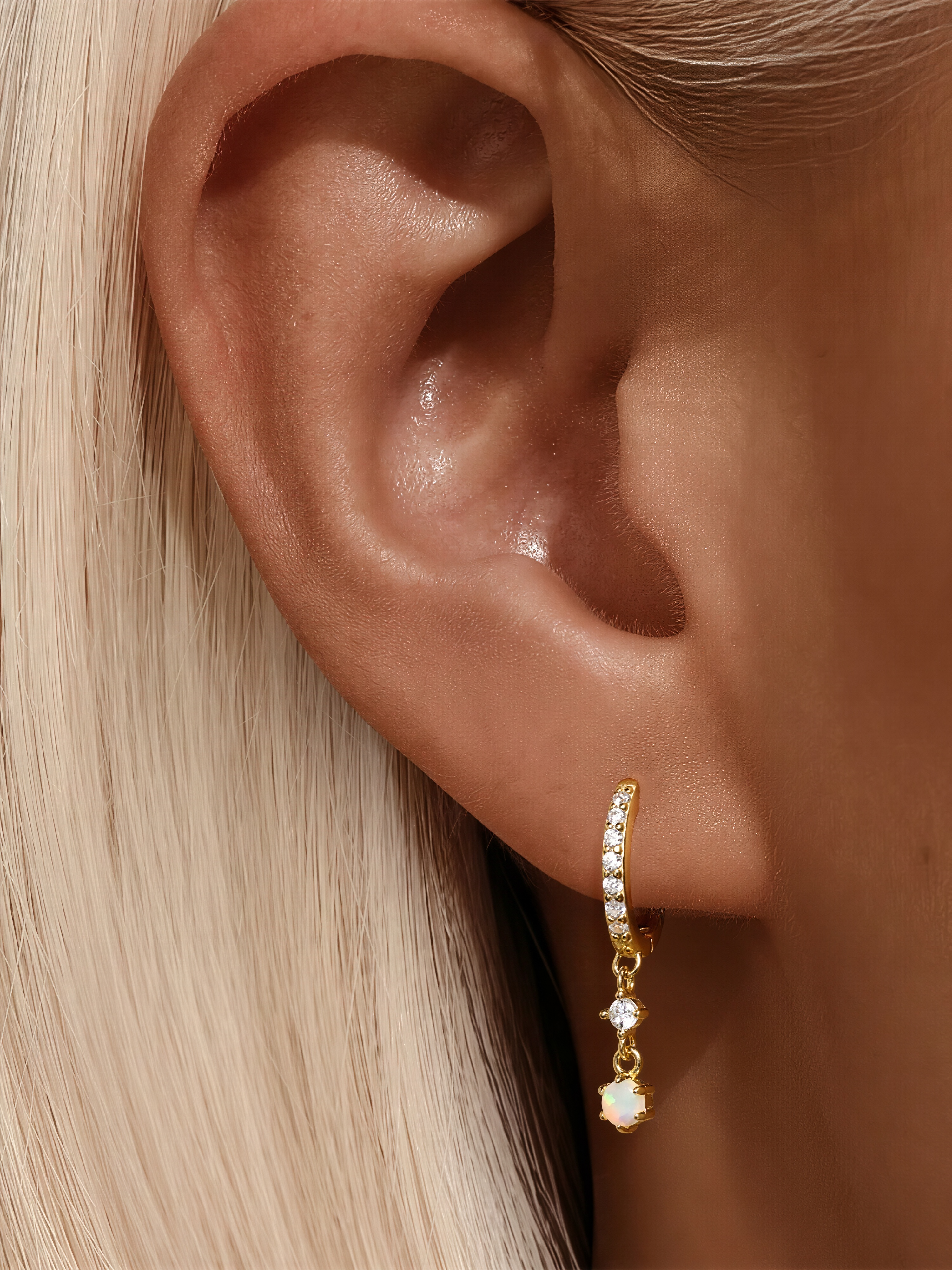 Opal Drip Hoops