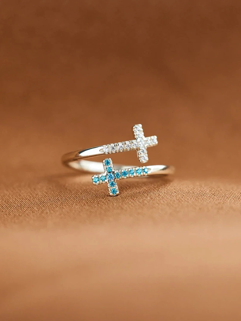 Blue Offset Ring