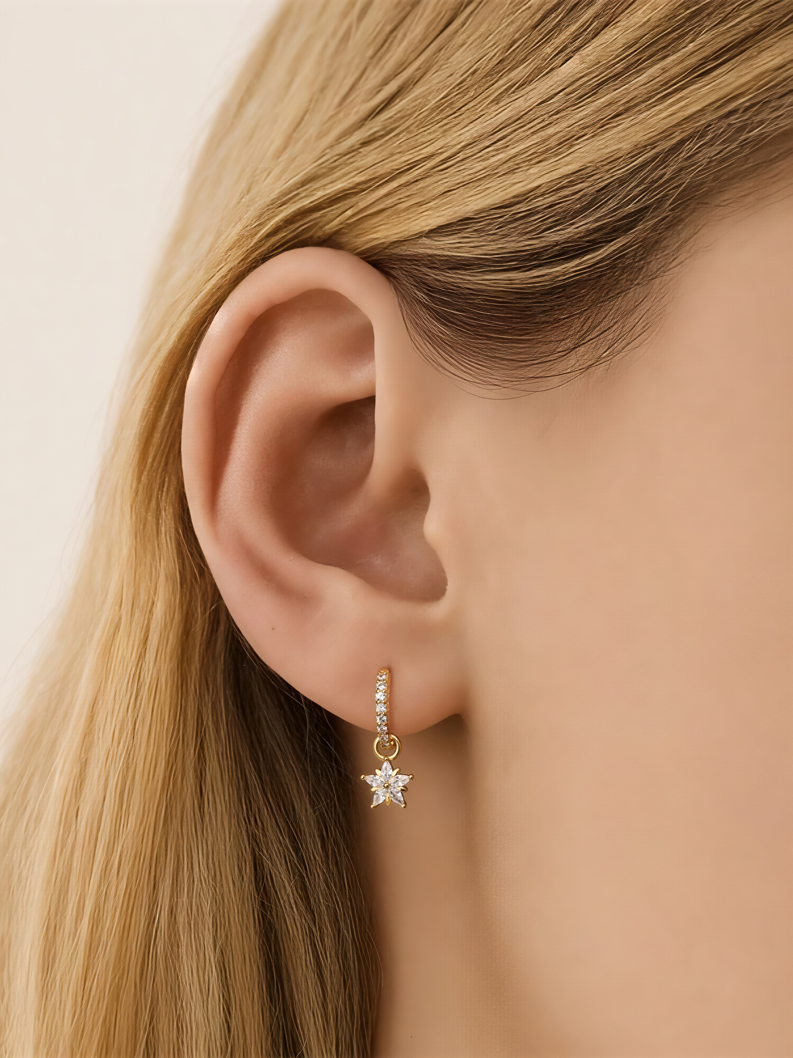 Snow Petal Hoops