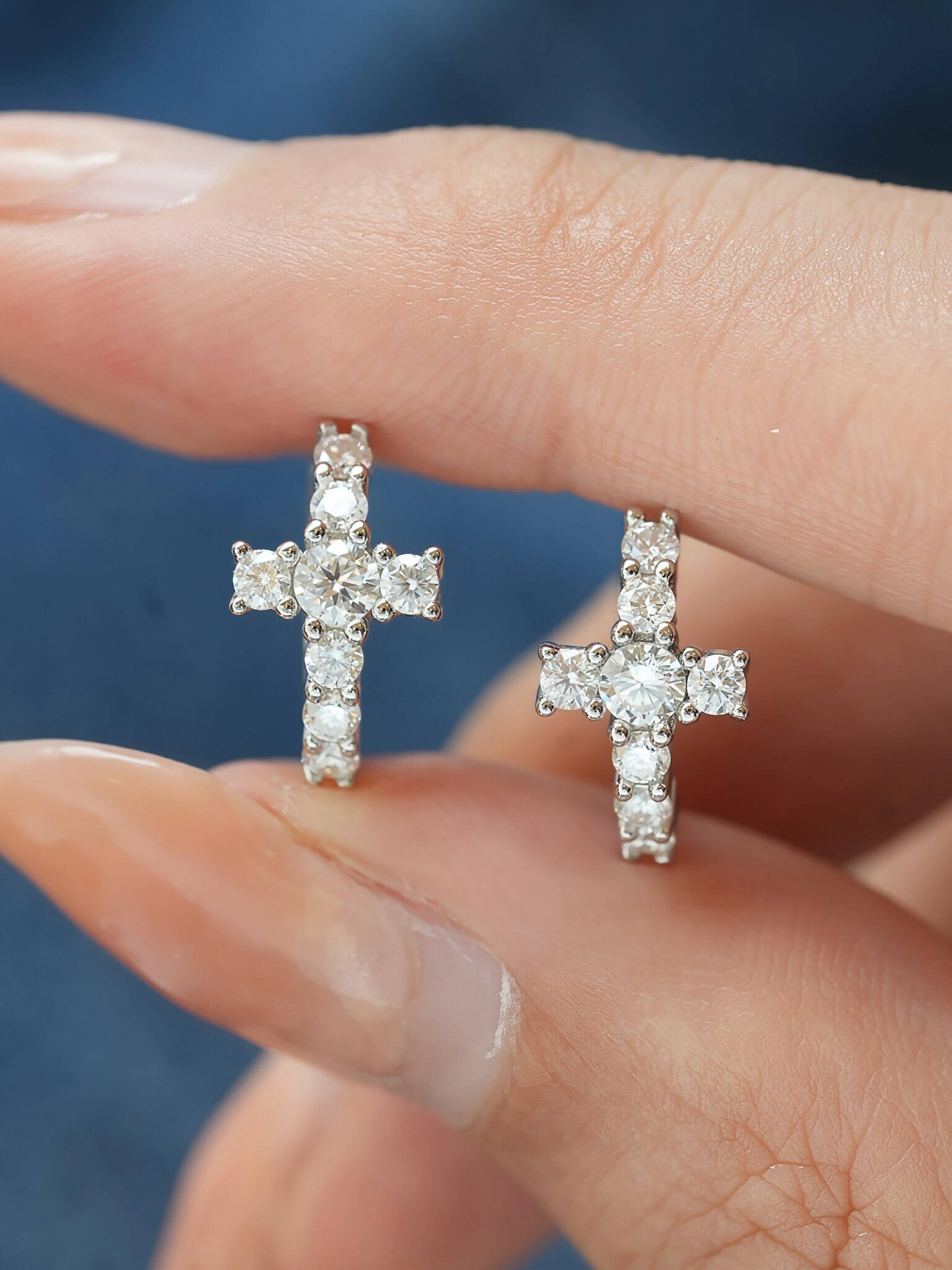 Faith Moissanite Hoops