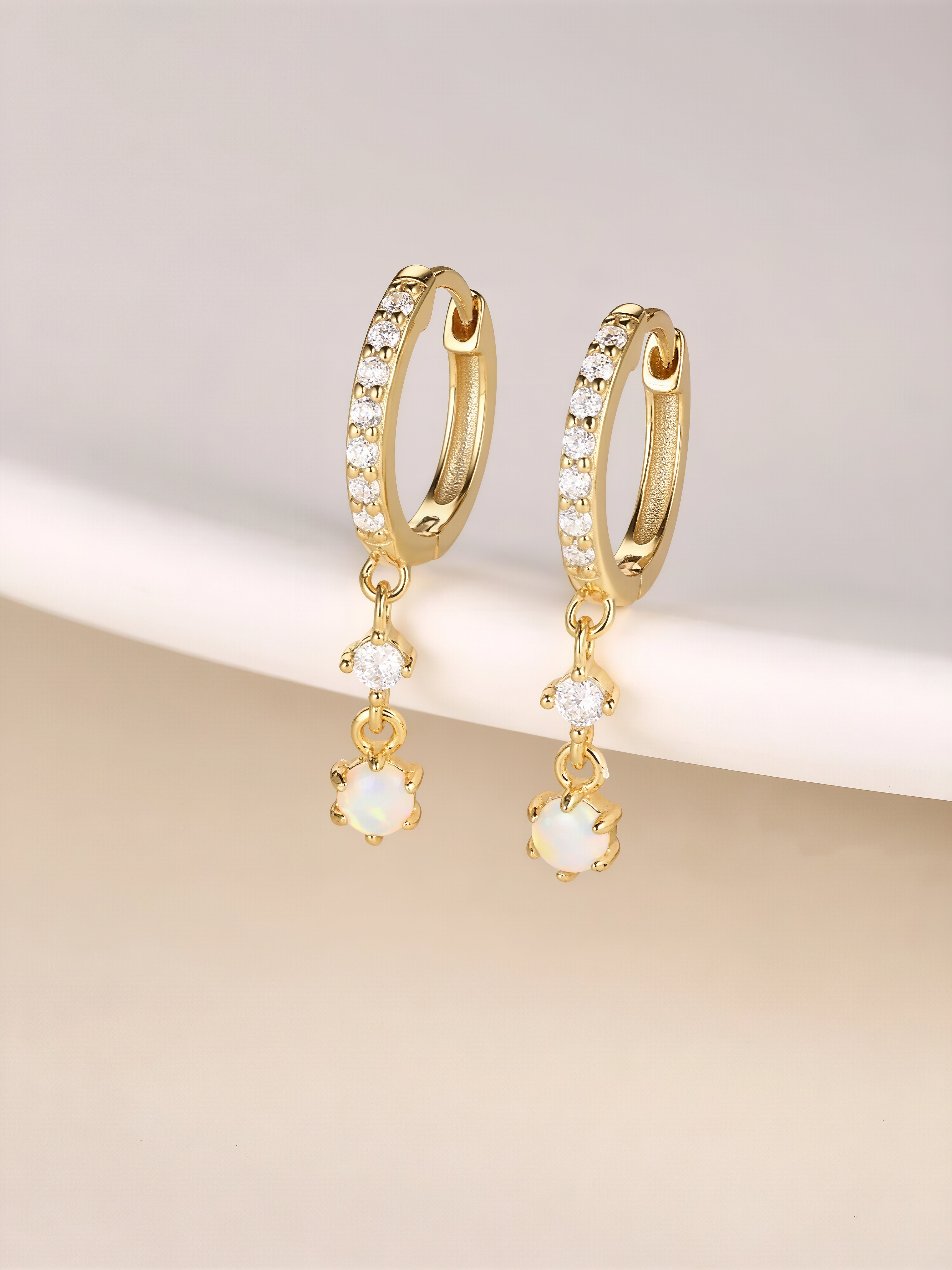 Opal Drip Hoops