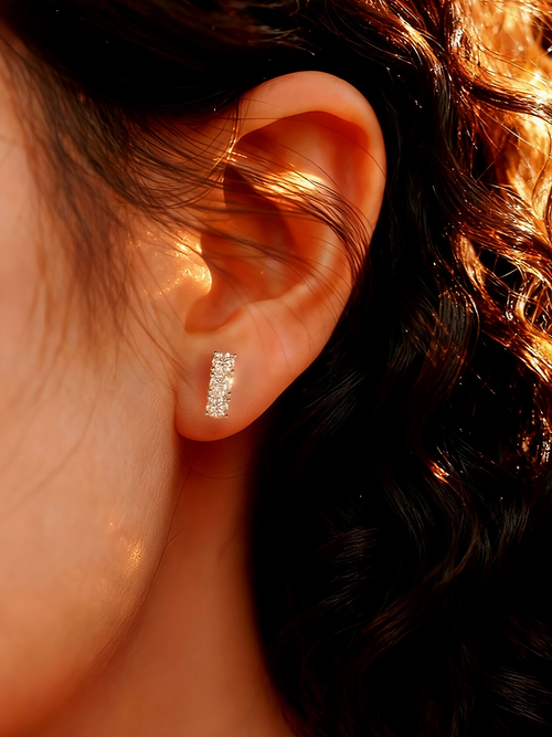One Way Moissanite Studs