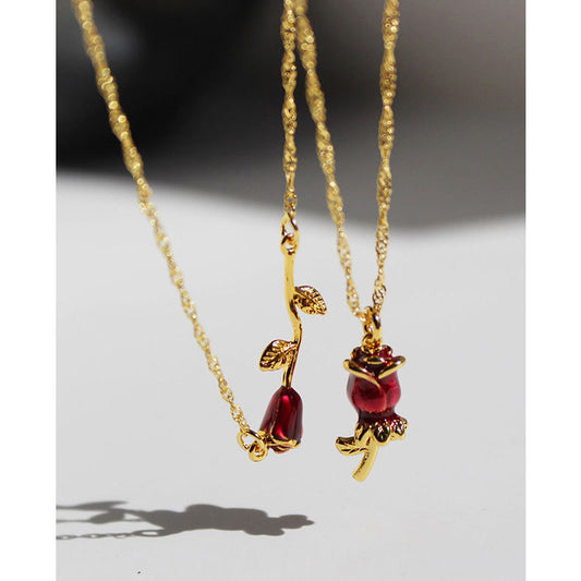 Bordeaux Rose Necklace