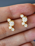 Collide graduated round moissanite ear crawler studs in S925 sterling silver, alternate view 2