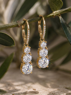 Margaux long moissanite drop earrings in S925 sterling silver, alternate view 3