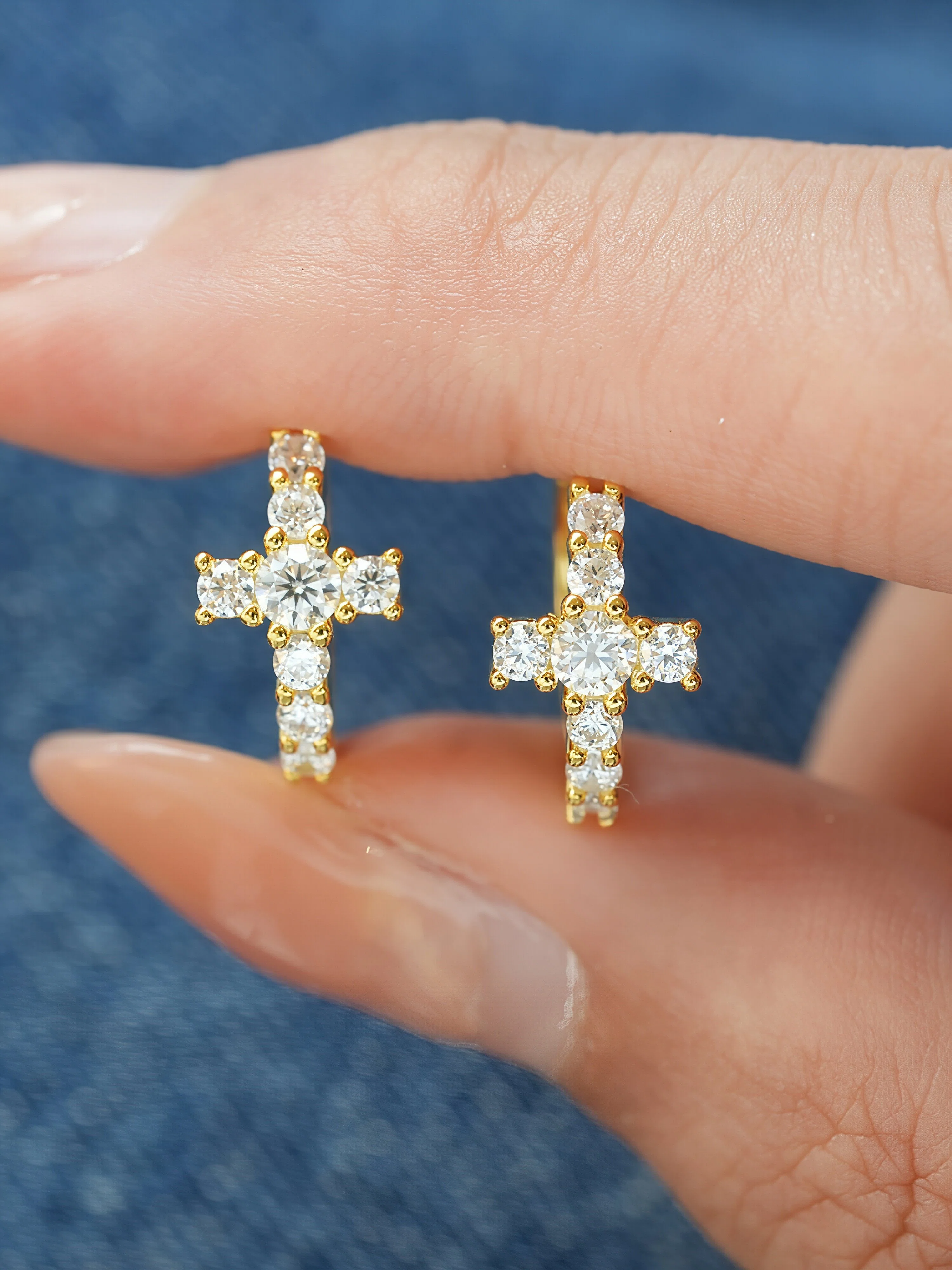 Faith Moissanite Hoops
